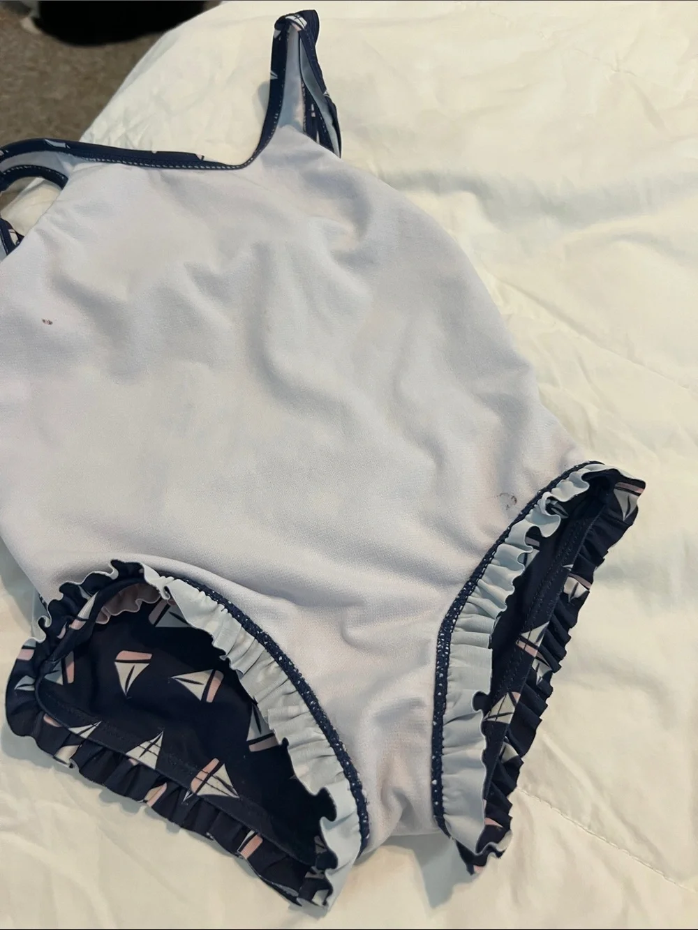 Hudson Baby Navy Sailboat One-Piece Swimsuit